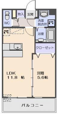 レセーナ(1LDK/1階)の間取り写真