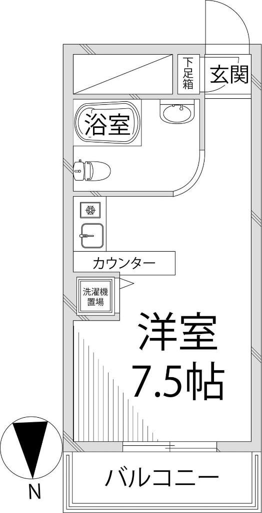 ラ・パルフェド・アフェール(ワンルーム/2階)の間取り写真