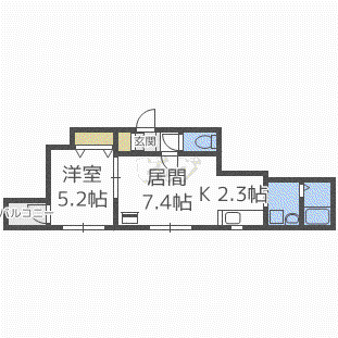 シェリールブランシェ(1LDK/4階)の間取り写真