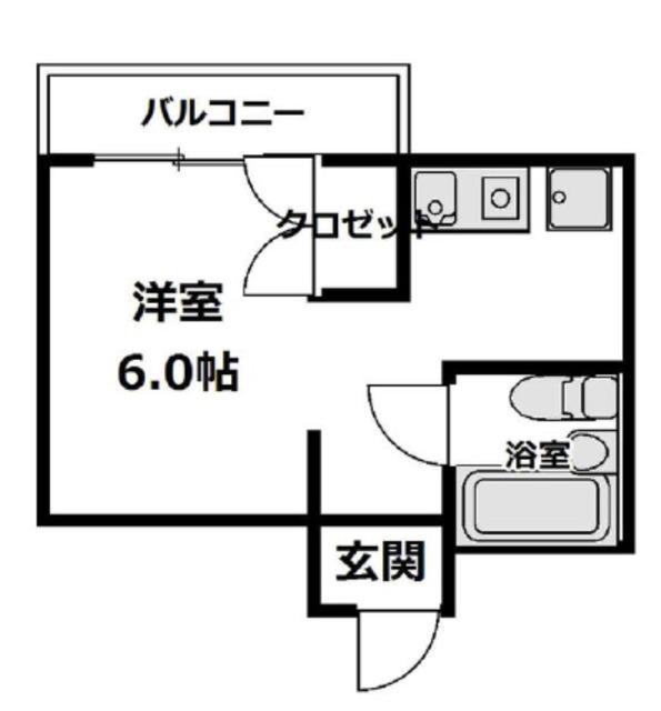 センターコア高尾(ワンルーム/1階)の間取り写真