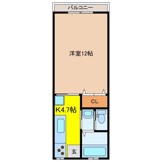 シーサイド大塔 B棟(1K/1階)の間取り写真