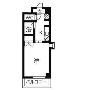 エトワール烏森(1K/3階)の間取り写真
