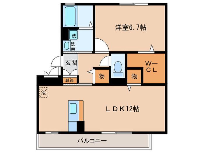 ホープMIII(1LDK/2階)の間取り写真