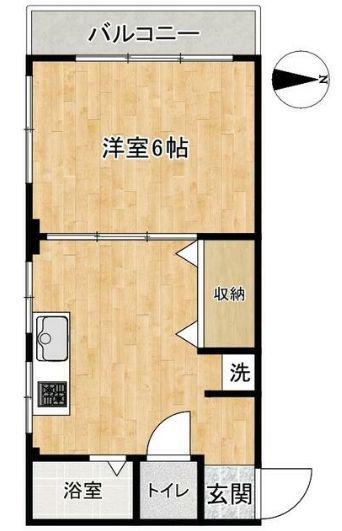 亀戸6丁目貸マンション(1DK/4階)の間取り写真
