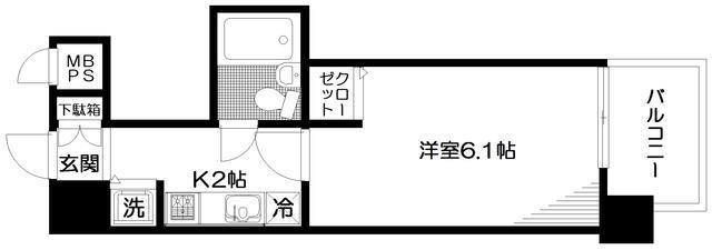 日神パレステージ三田(1K/9階)の間取り写真