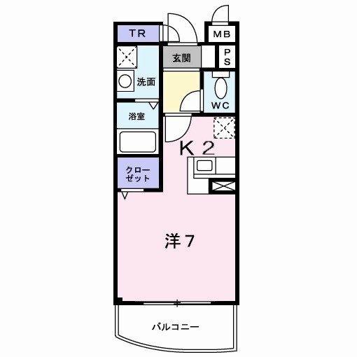 シャルム山本(1K/2階)の間取り写真