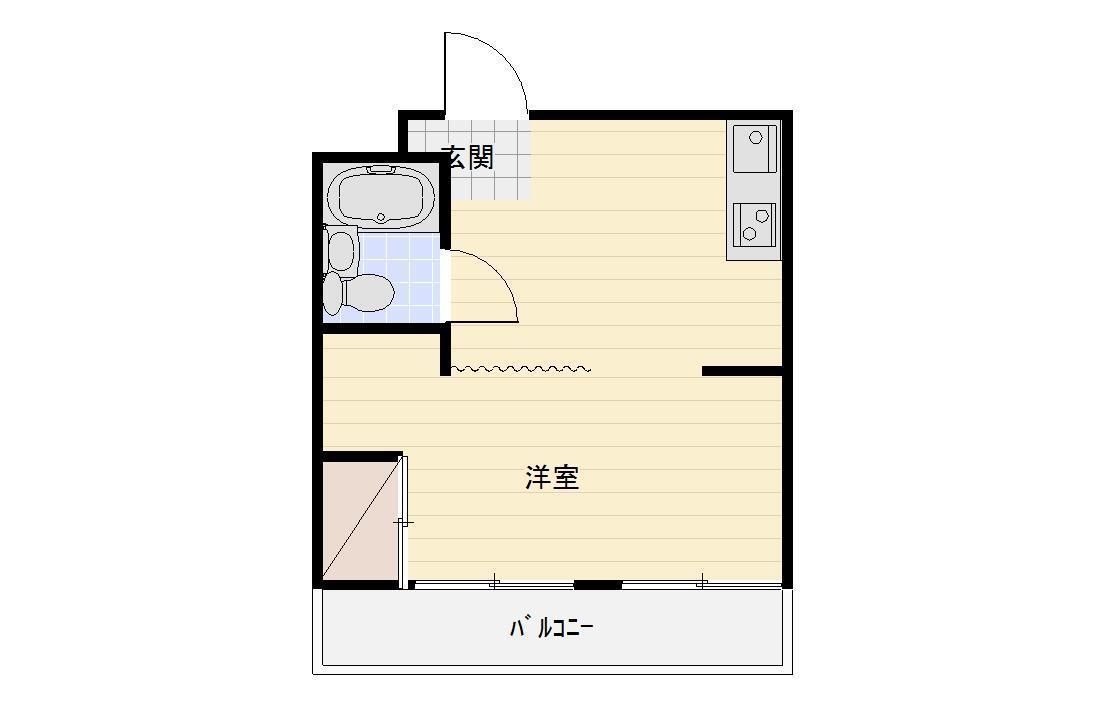 御前谷ハイツ(ワンルーム/3階)の間取り写真