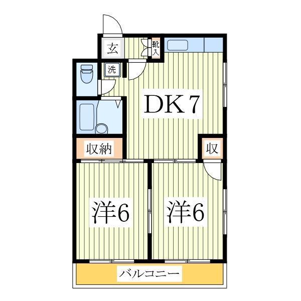 コーポCELG(2DK/1階)の間取り写真