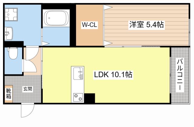 シャトー岩田(1LDK/3階)の間取り写真
