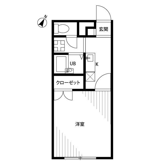 アムール椿(1K/2階)の間取り写真