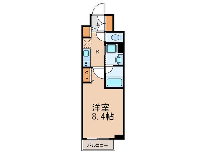 レジデンシア尾頭橋(1K/2階)の間取り写真