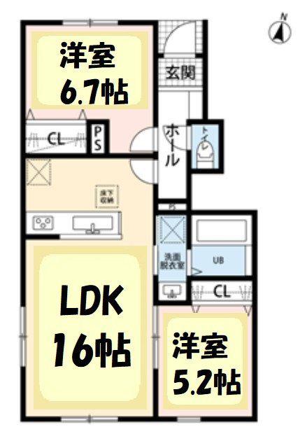 リーブルファインピアラシティ泉(3LDK/1階)の間取り写真
