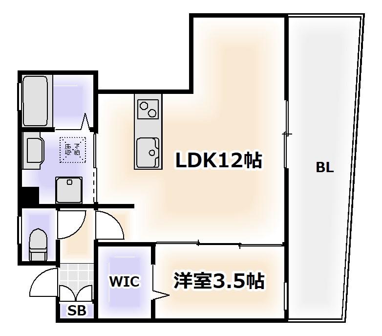 Kメゾン(1LDK/1階)の間取り写真