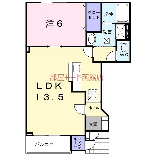 ベル フィオーレ(1LDK/1階)の間取り写真