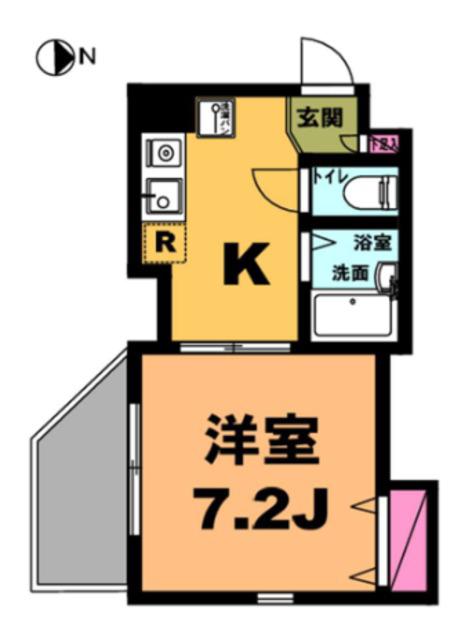 Tマンション23(1K/7階)の間取り写真