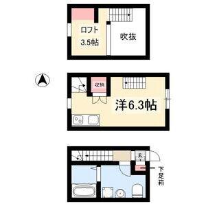 LE COCON 新川町II(ワンルーム/1階)の間取り写真
