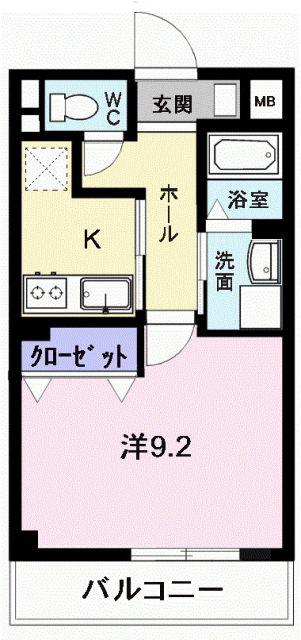パークサイドヴィラ(1K/1階)の間取り写真