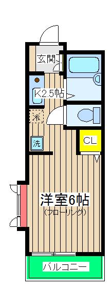 ハイツ飯田(1K/1階)の間取り写真