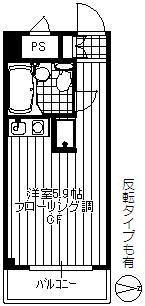 ライオンズプラザ八王子(ワンルーム/1階)の間取り写真