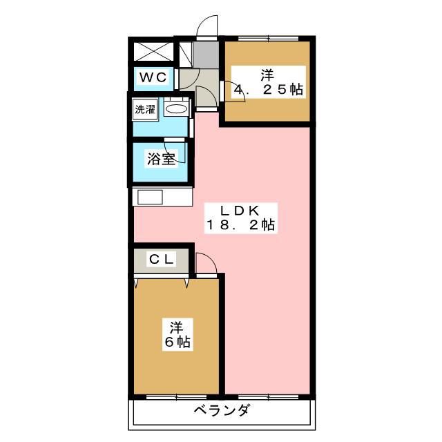 シャンポール新城(1SLDK/1階)の間取り写真