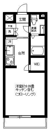 目白台パーク(1K/1階)の間取り写真