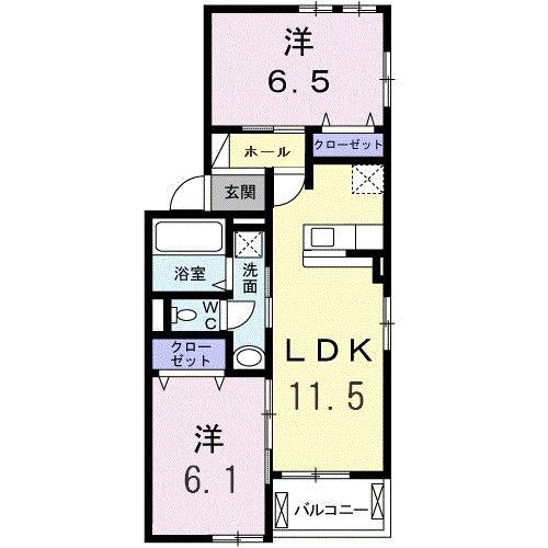 リコ ブレッザ I(2LDK/2階)の間取り写真