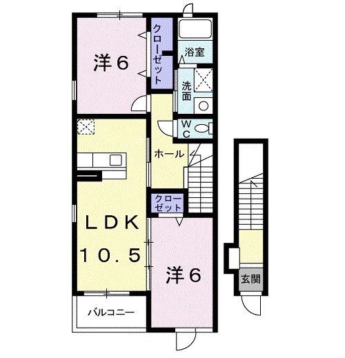 グリーンフォレスト(2LDK/2階)の間取り写真