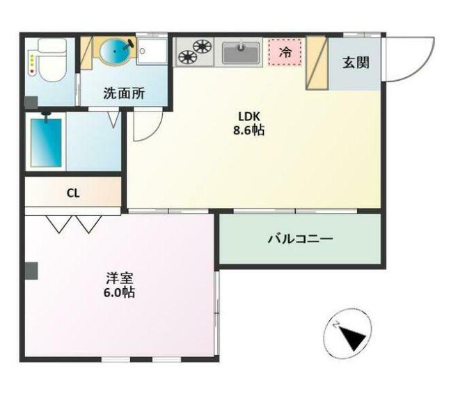 東池袋2丁目貸マンション(1LDK/1階)の間取り写真