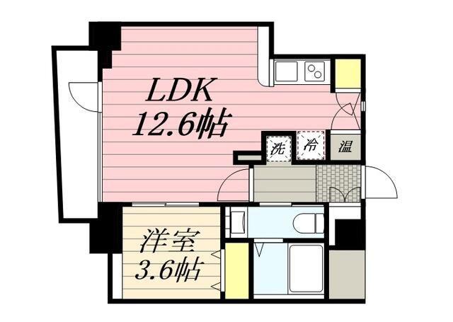 HF八丁堀レジデンスII(1LDK/13階)の間取り写真