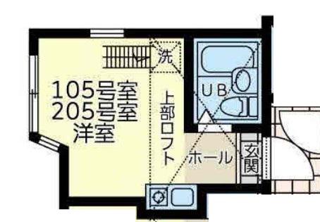 ユナイト小田栄ステルスアンポート(ワンルーム/2階)の間取り写真