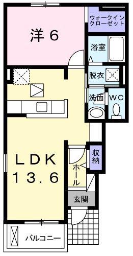 アンソレイエIII(1LDK/1階)の間取り写真