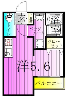 BEAUボウ(ワンルーム/3階)の間取り写真