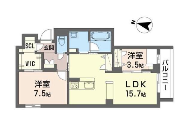 THE 豊四季(2LDK/3階)の間取り写真