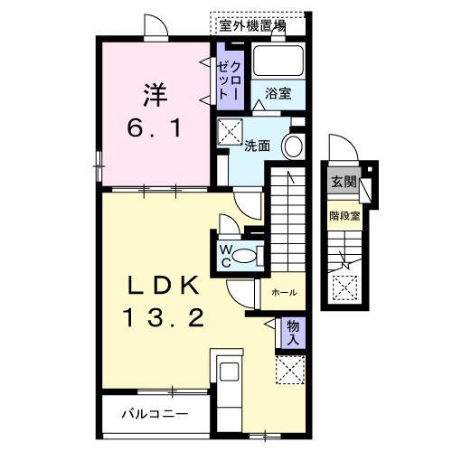 OKUSAWA COURT(1LDK/2階)の間取り写真