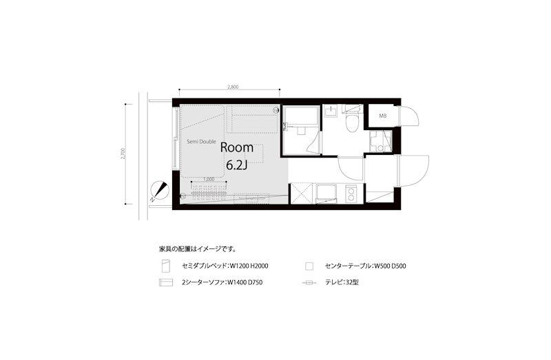 ライオンズマンシヨン日本橋第二(ワンルーム/6階)の間取り写真