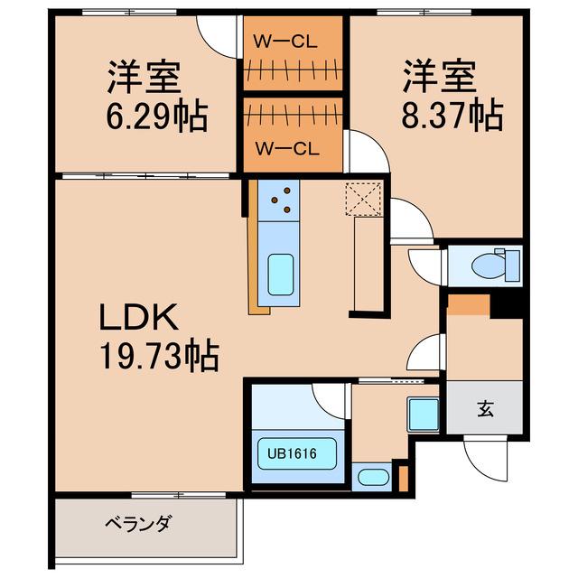 BELVEDERE(2LDK/3階)の間取り写真