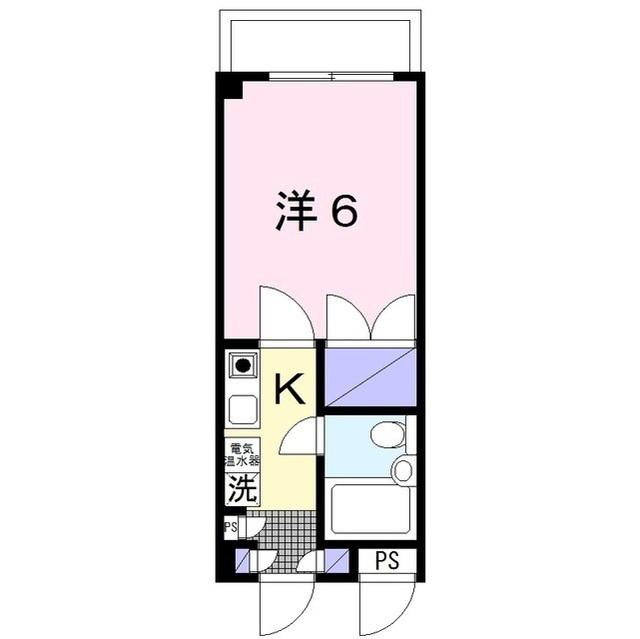 フレクション南林間(1K/2階)の間取り写真