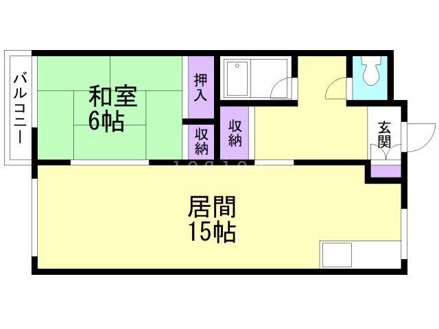 マンション甲田(1LDK/3階)の間取り写真