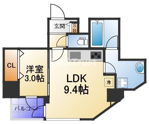 M.HILLS南森町(1LDK/5階)の間取り写真