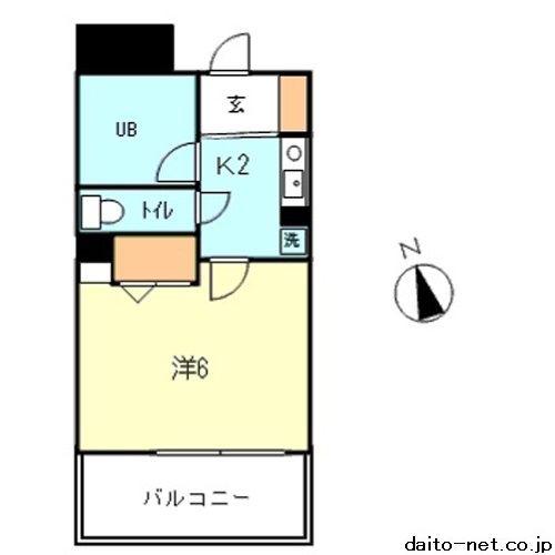 マイシティ・ビックバード(1K/8階)の間取り写真