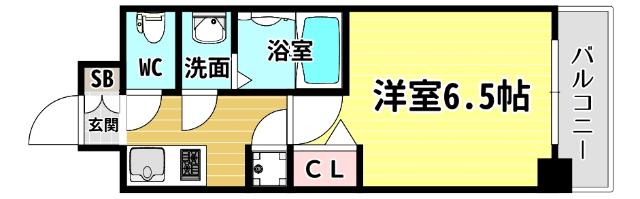 ベイサイドパークOSAKAノースレジデンシス(1K/7階)の間取り写真