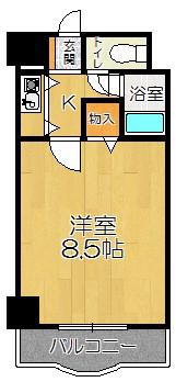 朝日プラザ香椎IIステーションスクエア(1K/3階)の間取り写真