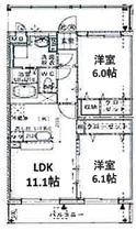 STELLA小池原(2LDK/2階)の間取り写真