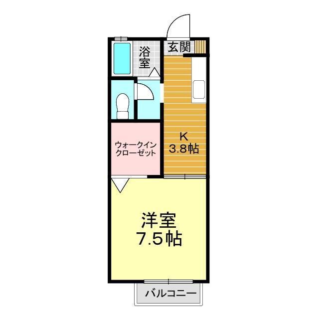 メゾンアニー(1K/2階)の間取り写真