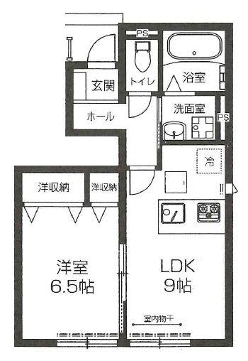 プランドール(1LDK/1階)の間取り写真