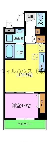 サンフォレスト成和2(1LDK/2階)の間取り写真