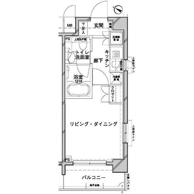 THEパームス田園調布(1K/3階)の間取り写真
