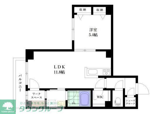 LUCE(1LDK/1階)の間取り写真