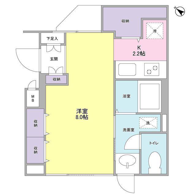 スタイリオ田園調布本町(1K/2階)の間取り写真