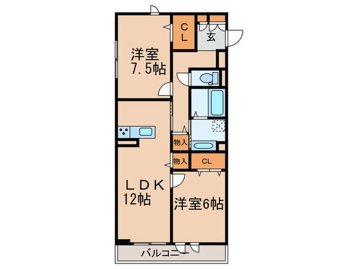 LAFFINAGE(2LDK/2階)の間取り写真